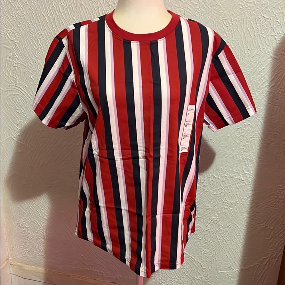 Striped women’s Shirt - Red, White, and Black
